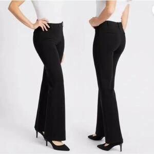Betabrand Black High-Waist Bootcut Dress Pants